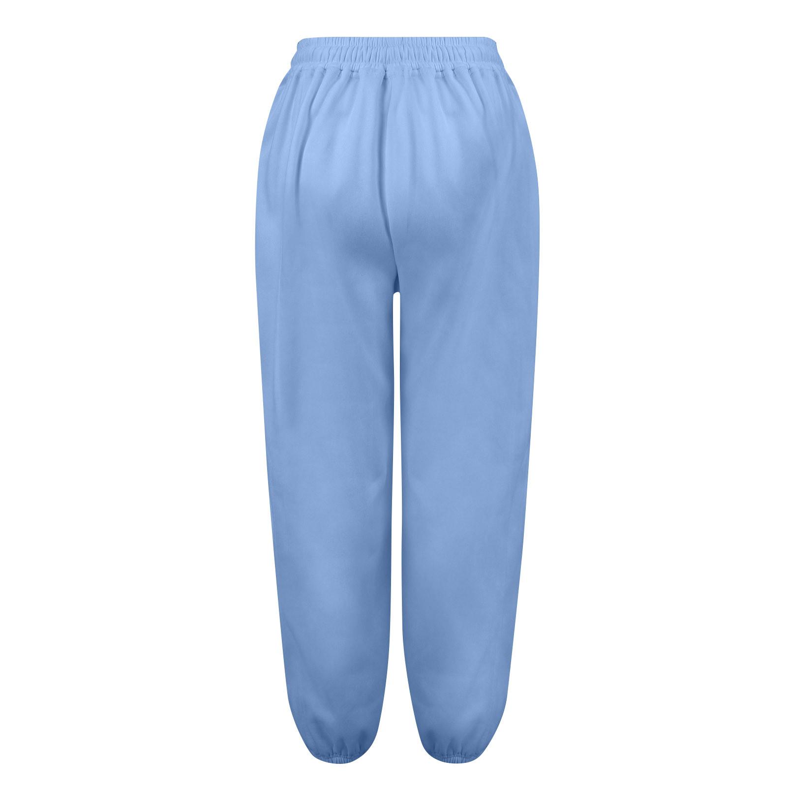 Женские однотонные повседневные брюки с высокой талией — фото 4