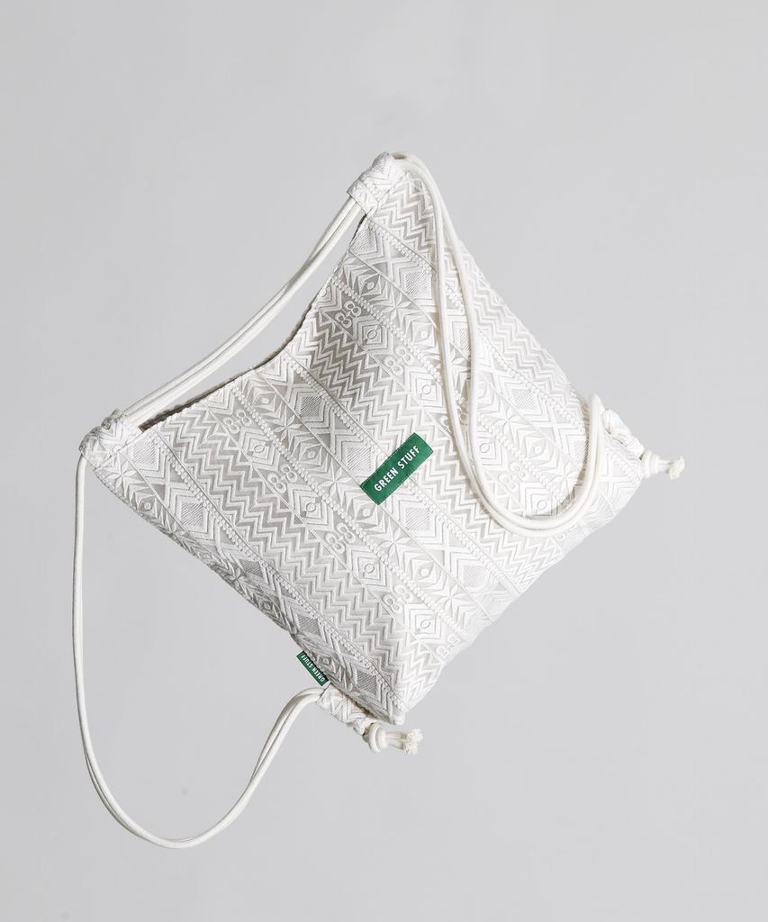 Green Stuff Rope Backpack R3 Ethnic Embroidered Lace - Ivory