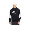 Color Block Hooded Pullover College Style Long Sleeve Sweatshirt Men Sweatshirt Black HJ0274-010