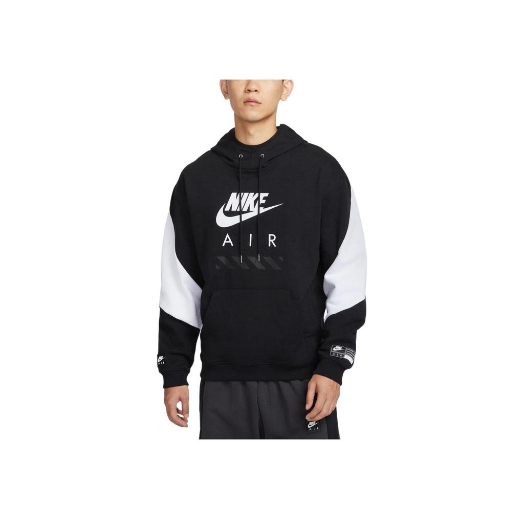 Nike Color Block Hooded Pullover College Style Long Sleeve Sweatshirt Men Sweatshirt Black HJ0274-010
