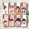 Cute Angry L-Little Girl Phone Case For Samsung Galaxy A73,A72,A71,A70,A53,A52,A51,Soft Silicone Black Cover