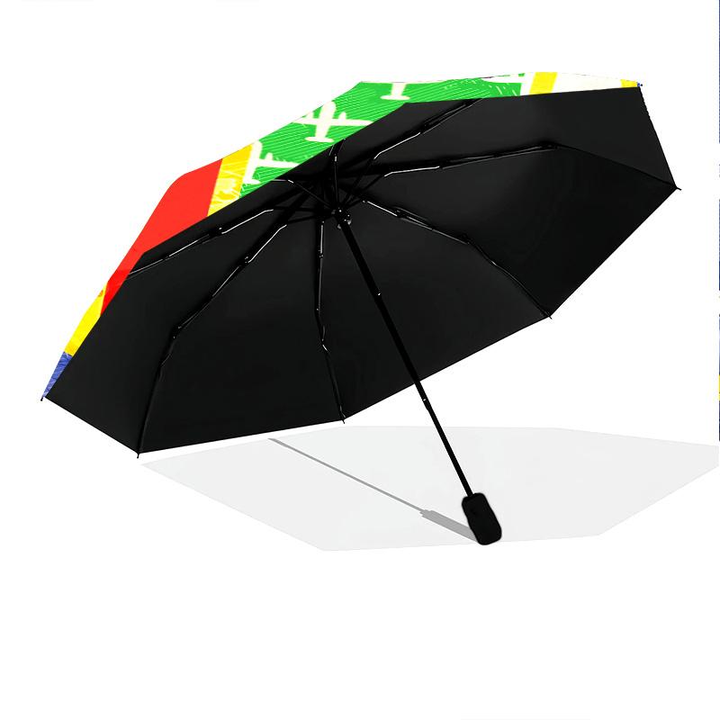 Getafe CF pattern, automatic folding umbrella, portable and foldable design, 8 ribs, a Christmas or birthday gift.