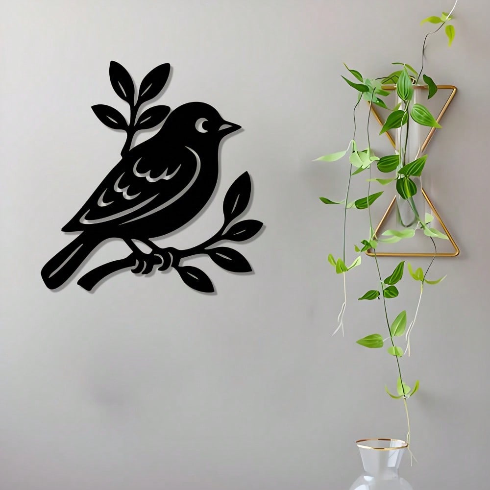 Cute Bird Metal Wall Art, Weather-Resistant Garden Decor & Easter Gift
