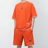 010 Style Loose Waffle Knit Couple Set - Summer Breathable, Embroidered Logo