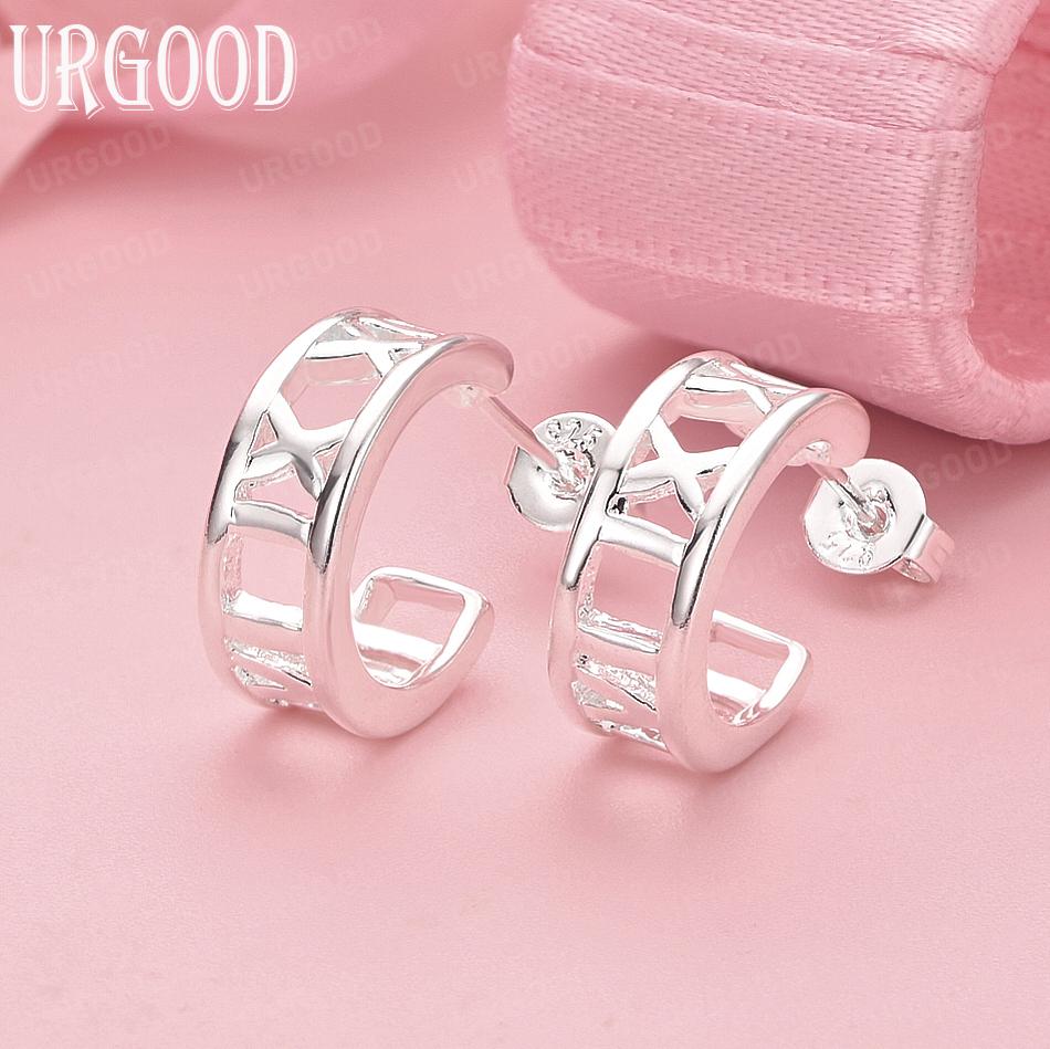 925 Sterling Silver Fashion Gift Piercing Earrings Charm Jewelry