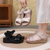 Summer Women's Shoes Platform-soled Wedge Heel Fashion One-button Open-toe Fashion Mom Fashion Sandals