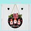 Creative Mothers Day Love Gnome Welcome Sign With Red Bow And Heart Decoration