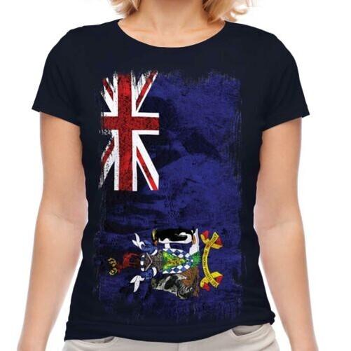

South Georgia Grunge Flag Women T-Shirt Jersey Gift Clothing Shirt XL