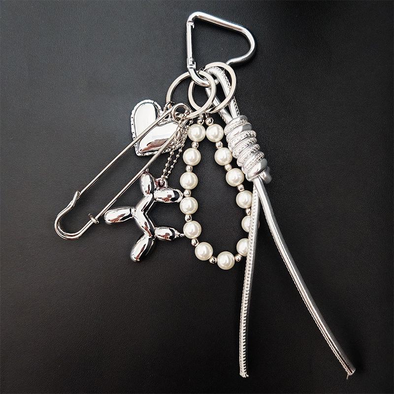 Exquisite Multi-Element Bag Pendant High-Grade Hand-Woven Rope Beaded Rope Keychain Versatile Bag Decoration Accessories Gifts