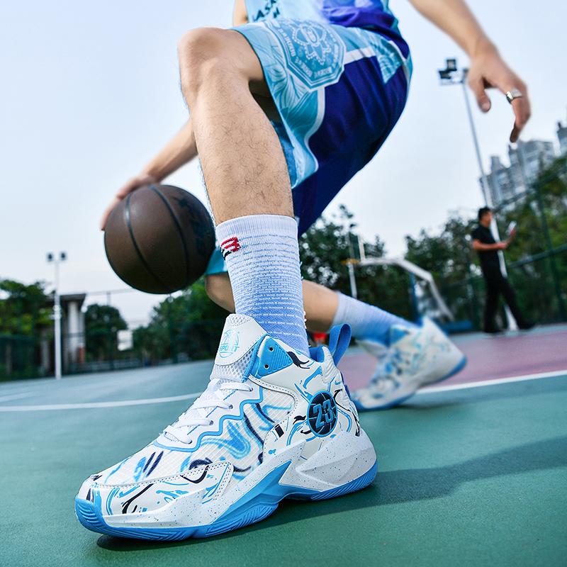 New High-Top Basketball Shoes Outdoor Professional Training Basketball Sneakers Men Breathable Anti Slip Shockproof Sneakers