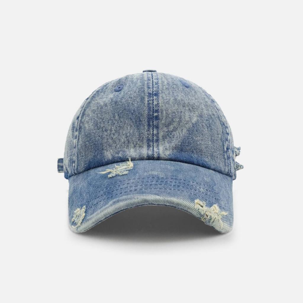 

Американский ретро рваный стираный деним бейсболка мужская большая окружность головы интернет знаменитость мода кепка женская тенденция M（56-58cm）