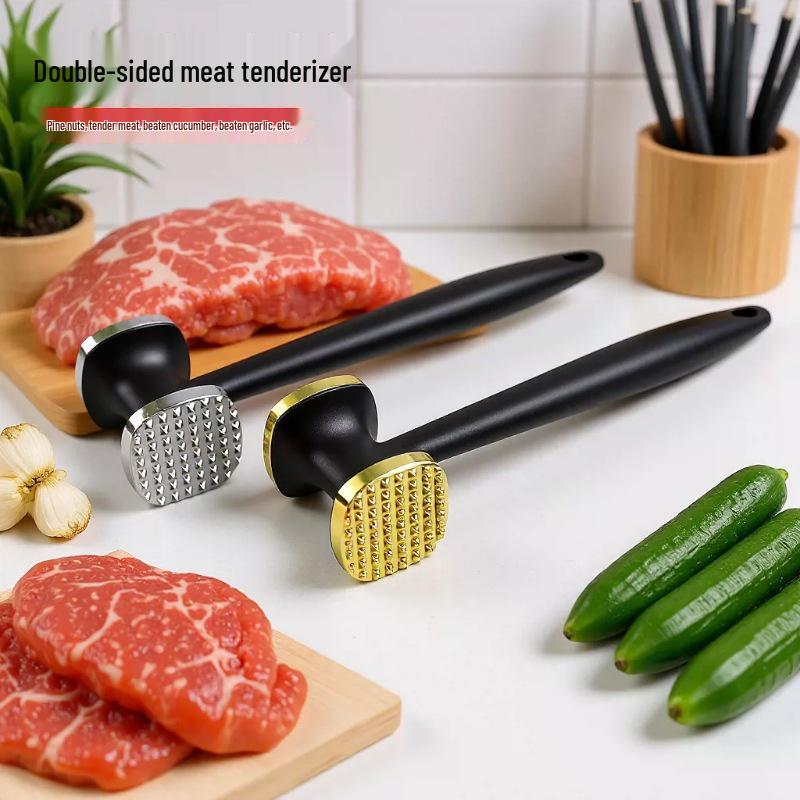 In-Stock Double-Sided Meat Tenderizer Hammer with Electroplated Head and Nylon Handle