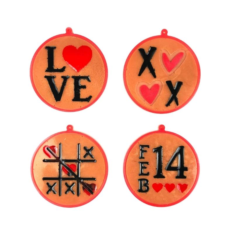 Various Symbols Keychain Silicone Mold with Hole Keyring Pendant Handmade Mold Valentine's Day Birthday Gift Jewelry