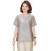 Middle-Aged Women's Plus Size Cotton Linen Summer Top Set