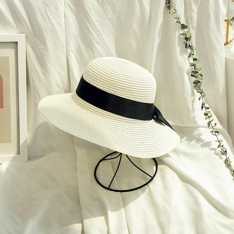 Women Sunscreen Big Brim Straw Hats Summer Foldable Panama Hat Girl Outdoor Beach Visor Sun Cap Female Portable Travel Caps