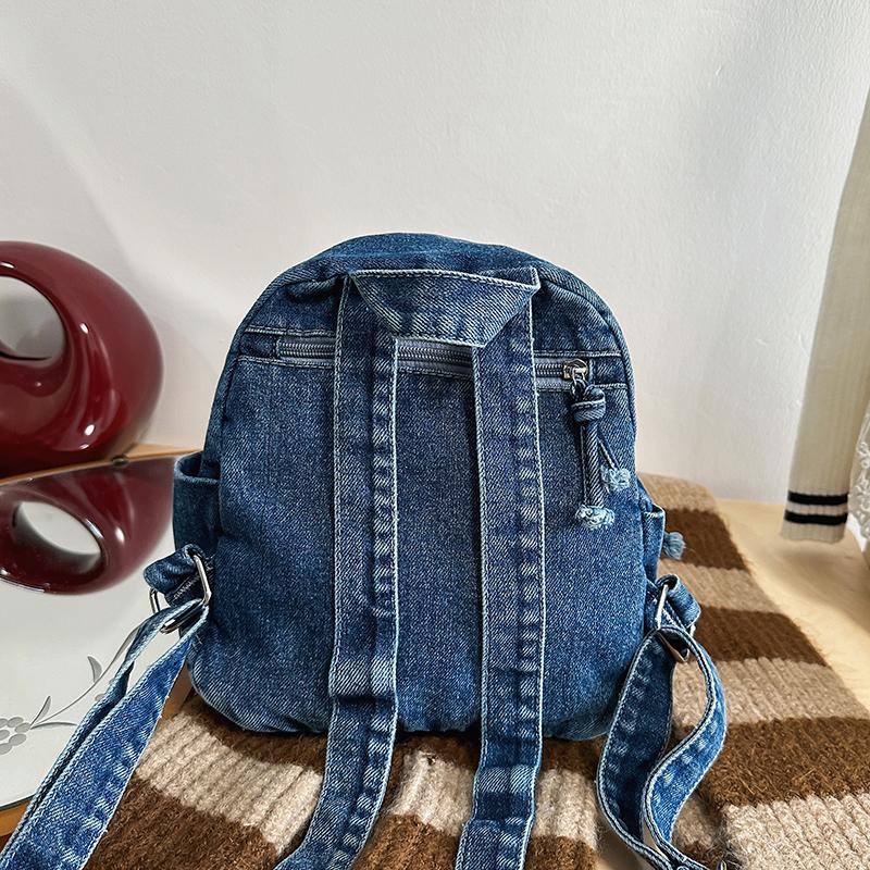 Mini Denim Backpack for Women – Compact Washed Jeans Style Bag – Perfect for Daily Use & Travel