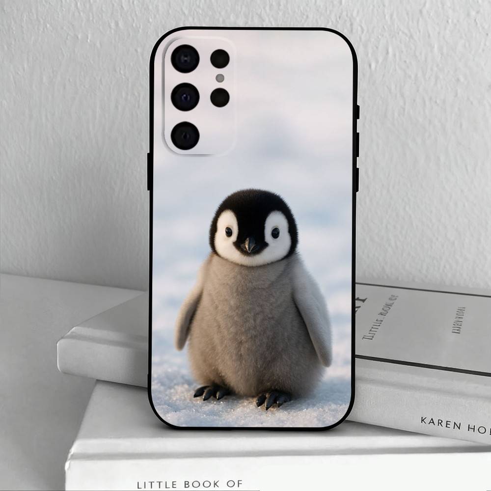 Animal P-Pingu Penguin Phone Case For Samsung S25,24,23,22,30,21,10,9,Ultra,Plus,Lite,FE,4,5 G Soft Black Case