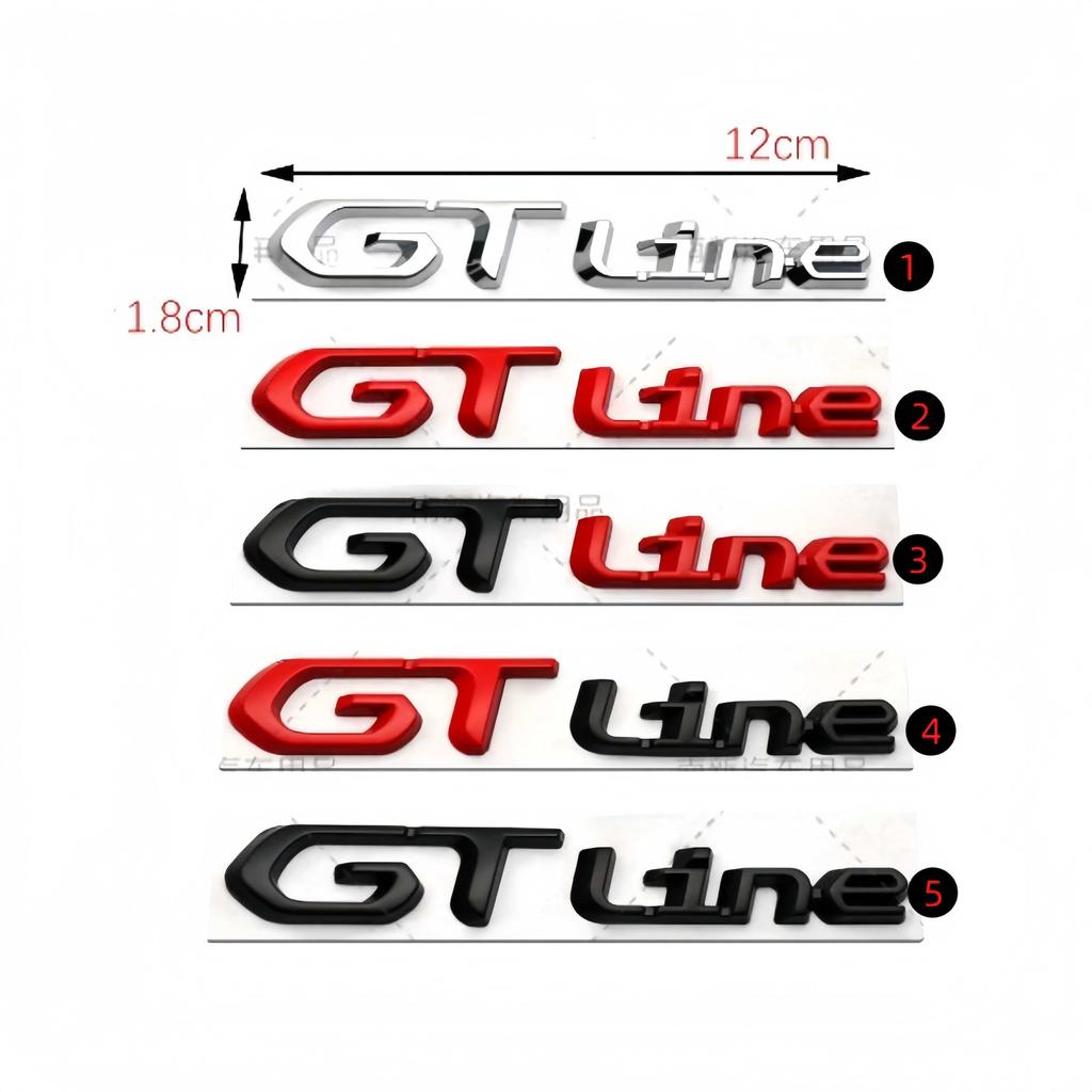 GT GTLINE Car Fender Metal Sticker Rear Trunk Badge Emblem