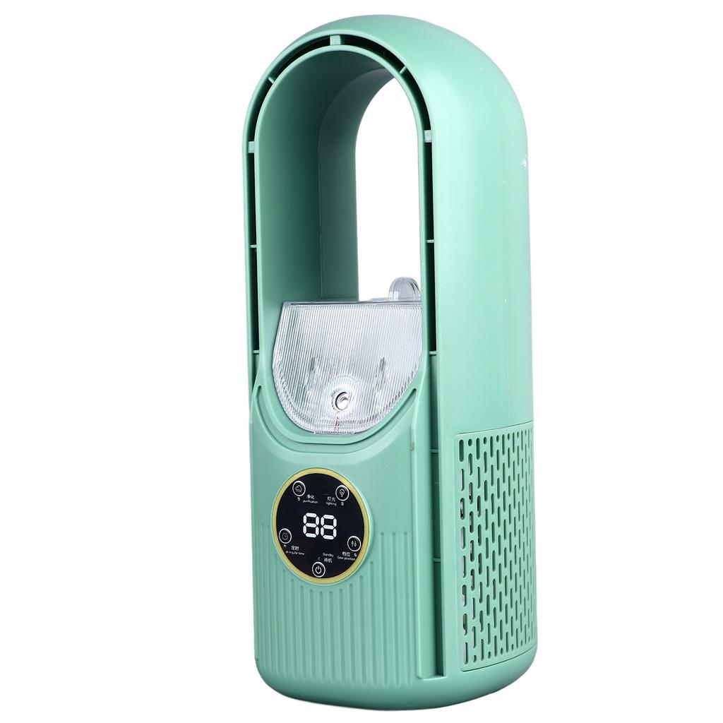 Ventilator ohne Rotorblätter 6 Geschwindigkeitsstufen 100ml Wassertank Leise USB Tisch-Nebelkühlventilator mit Timer Grün
