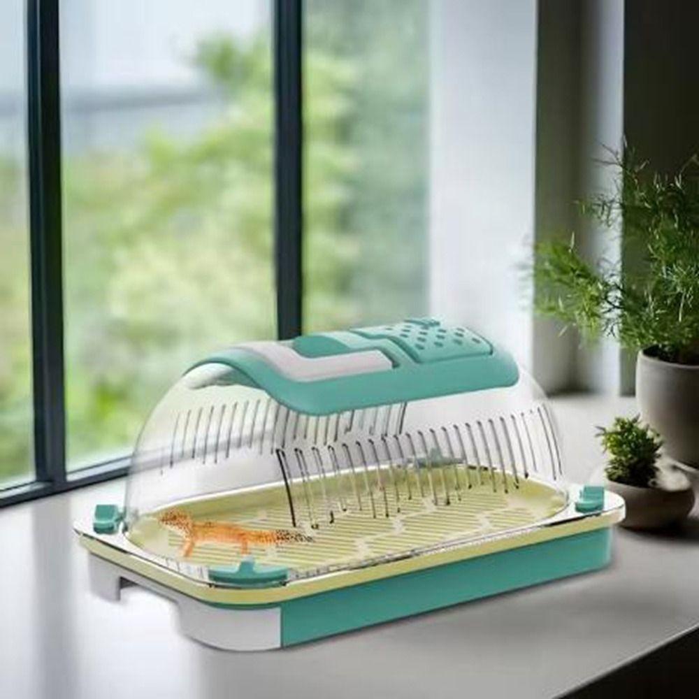

Breathable Insect Feeding Cage Plastic Reptile Breeding Box Multifunctional Lizard Cage Snakes S зелений