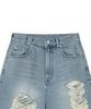 Teulimingbeodeu Scratch Damage Denim Shorts [ Blue ]