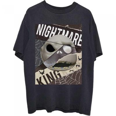 Nightmare Before Christmas Unisex Yetişkin Kafatası Pamuklu Tişört