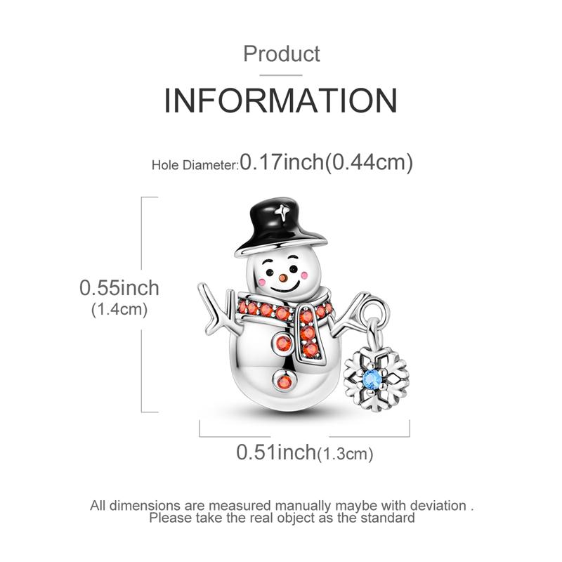 Original Copper Charms Beads Snowflake Snowman Penguin Snow Boots Dangle Fit Women Original Bangle Bracelet