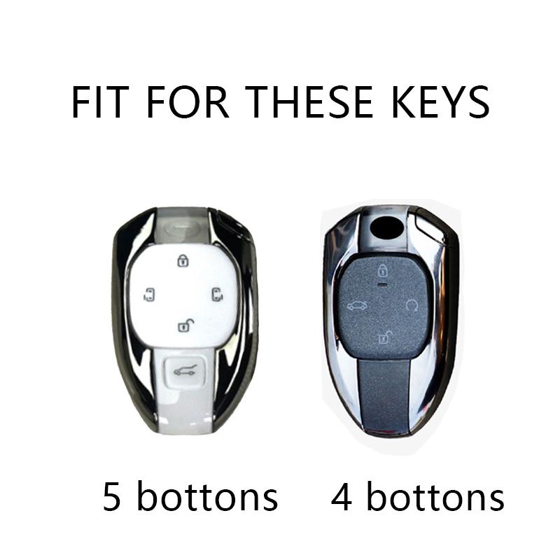 4 5 Bottons Leatehr Auto Key Fob Cover Case Key Ring Fit For - Gac Trumpchi M8 Gm8 Empow J11 J12 J13 J14 J15 J16 Gs8 Auto Accessories