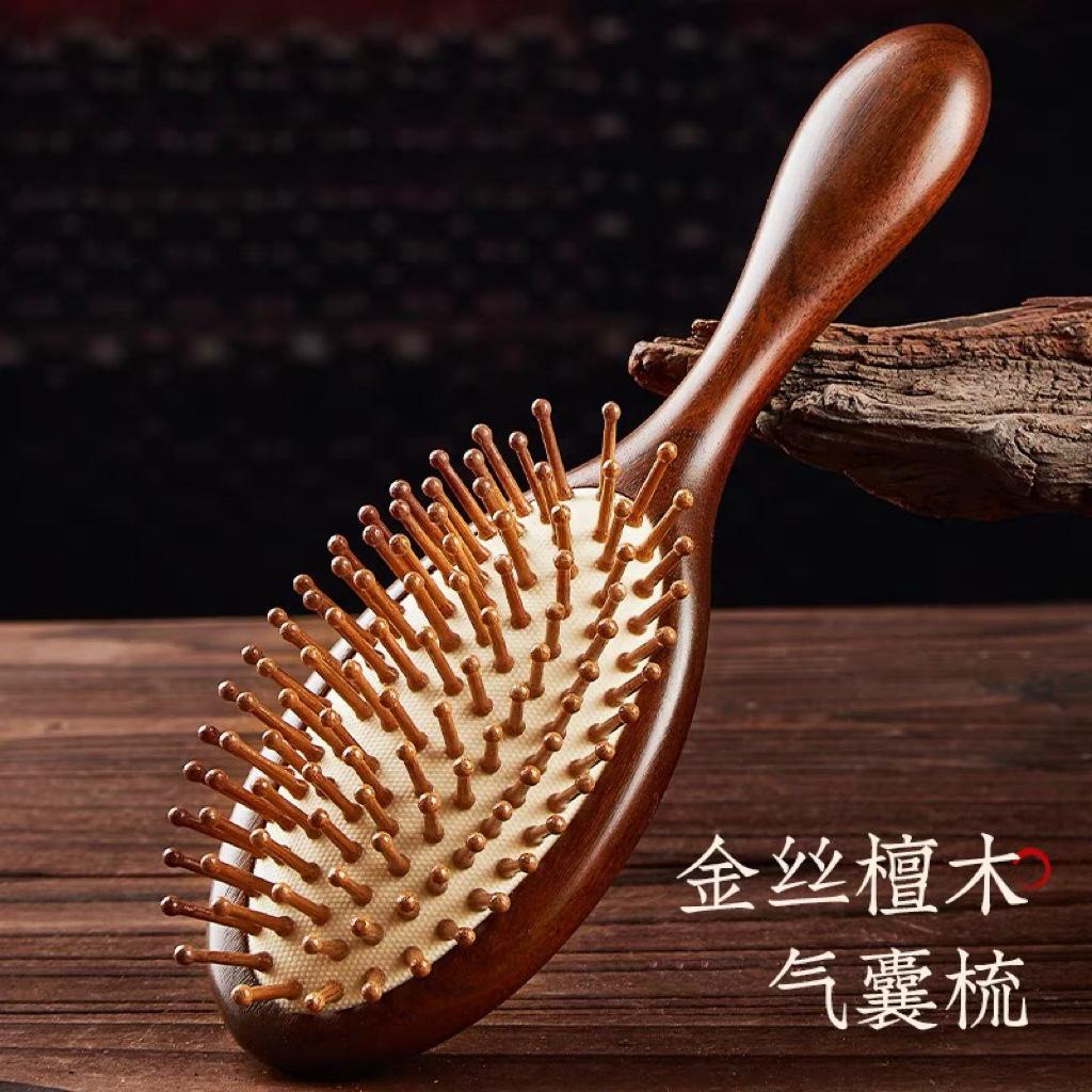 Sandalwood Air Cushion Comb Women's Home Shunfa Head Scalp Meridian Massage Comb Hair Therapy Unclogging Portable Airbag Comb
