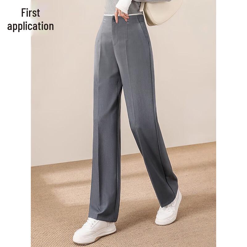 Pantalon d'affaires décontracté taille haute jambe droite pour femme