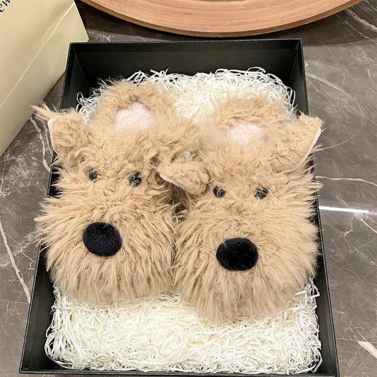 

Милые тапочки-щенки Баотоу Женские Новогодние Новые Осенне-зимние Толстоподошвенные Пушистые Тапочки Мультяшные Теплые Хлопковые Тапочки 40/41 хаки