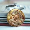 Blessed Virgin Mary Aluminum Round Keychain Gift For Religious Jewelry Collectors