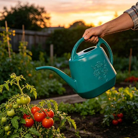 4L Plastic Watering Can Long Spout Watering Can with Ergonomic Handle Houseplant Watering Pot