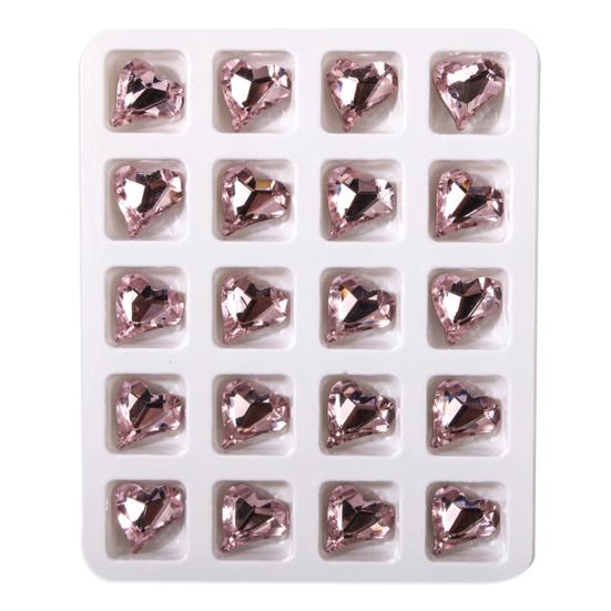 20 szt. Ozdoby do paznokci Żywy kolor DIY Łatwe do nałożenia Delikatne Olśniewające 3D Serce Miłości Prezent urodzinowy do salonu