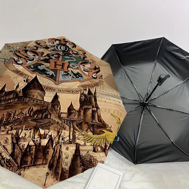 1PC Hogwarts Phoenix Umbrella-8-Rib Reinforced, Automatic Open, Lightweight & Durable, Cute Fashion Accessory for Outdoor, D2662