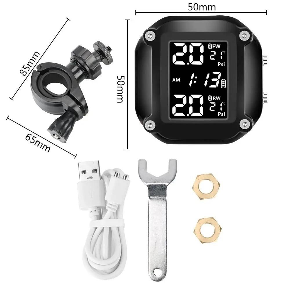 Waterproof Wireless Tire Pressure Detector  Motorcycle Tire Monitoring