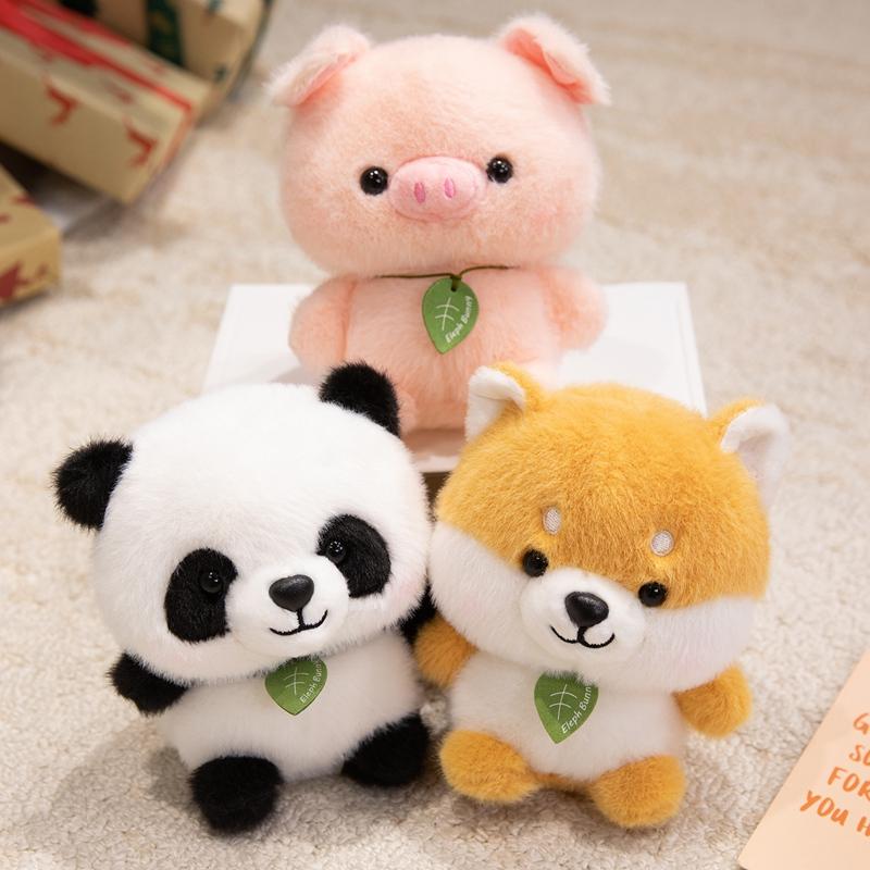 1Pc 16Cm Cartoon Panda Shiba Inu Pig Plush Toys Stuffed Soft Animal Doll Lovely Appease Toy For Birthday Valentine'S Gift