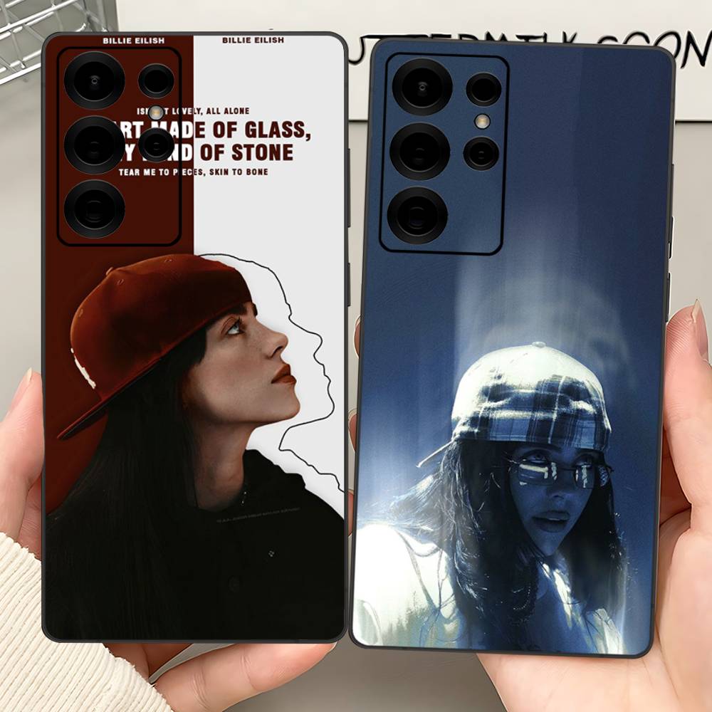 B-Billie E-Eilishes Phone Case For Samsung S 24 Fe 25 Ultra Plus 20 Lite 21 30 22 23 24 22 Ultra 5G Fundas