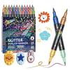 1 CAJA/12 uds/24 uds/36 uds/48 uds Rotulador Bolígrafo Flash de Doble Punta Punta Suave Doble Color Cabello, Bolígrafo Acuarela Flash para Pintar Papelería