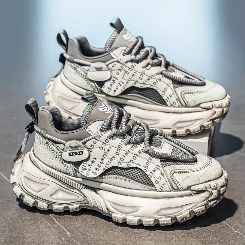 Schmutzige Schuhe roh ins trendige Schuhe atmungsaktive lässige Sneaker Teenager Plateau Dad Shoes Laufschuhe