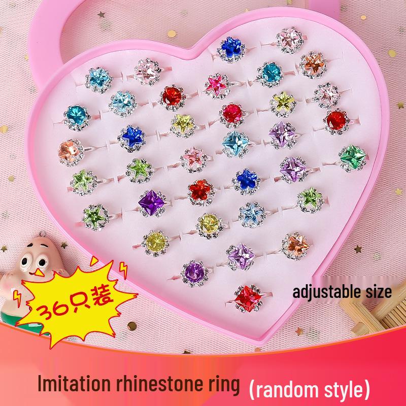 Princess Elsa Frozen Gem Ring for Girls - Cute Diamond Play Accessory