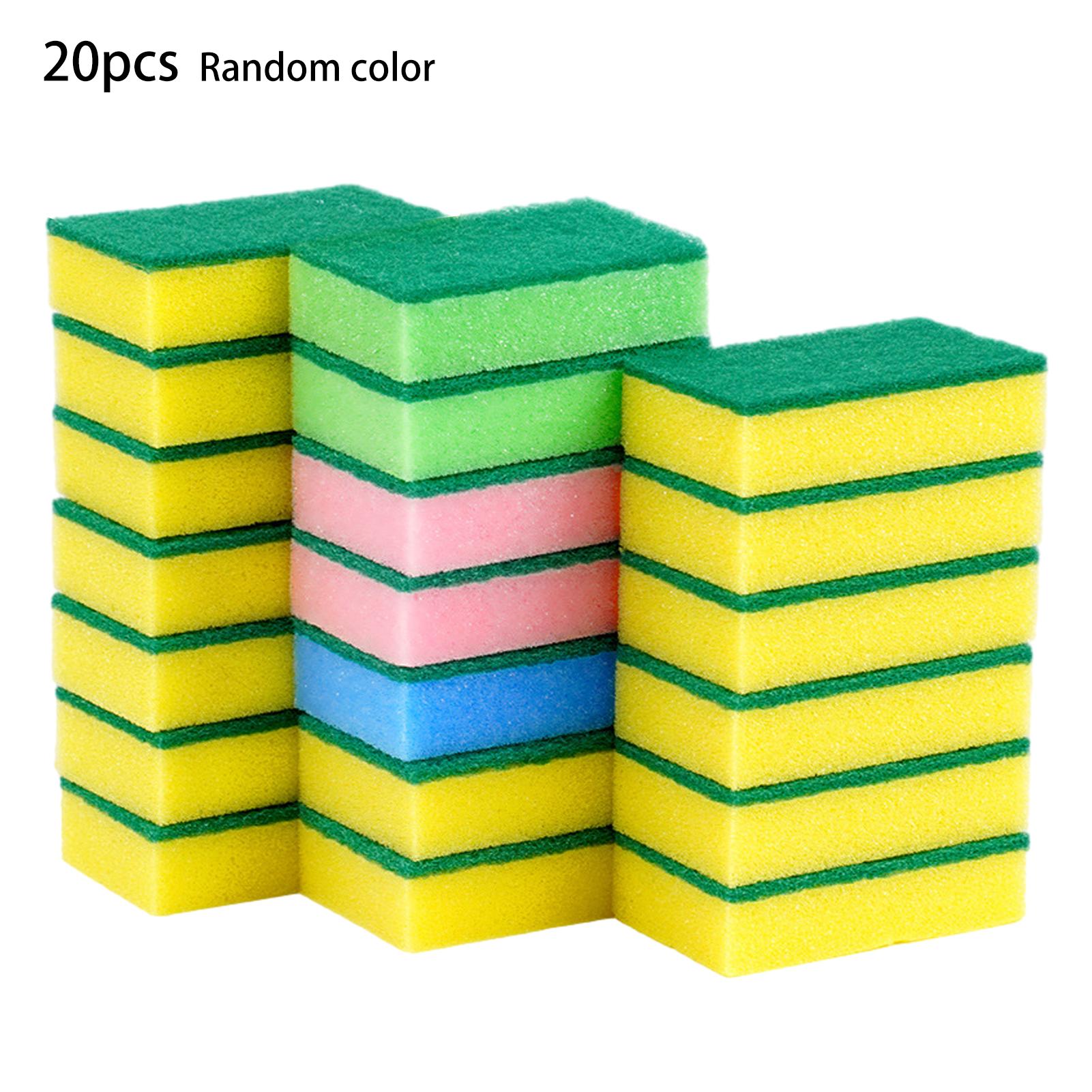 

Цветная губка для мытья посуды, бытовая, 20 шт., губка для мытья посуды, двухсторонняя миска для мытья посуды