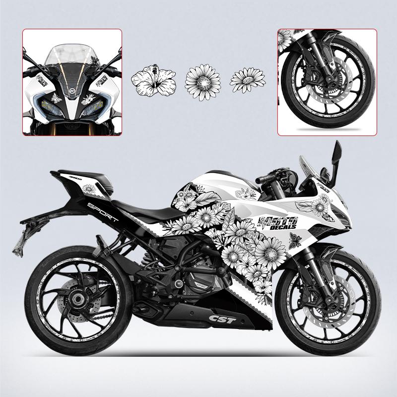 Pattern Printing Stickers Kits for Motorcycle Protection and Decoration, Used for CFMOTO 250SR 300SR 2022 2023, Various Styles