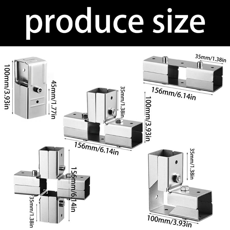 40 X 40 Mm Square Tube Fitting Stainless Steel Bolt Lock Joint for No Weld Frame Assembly, Shelving and Tables