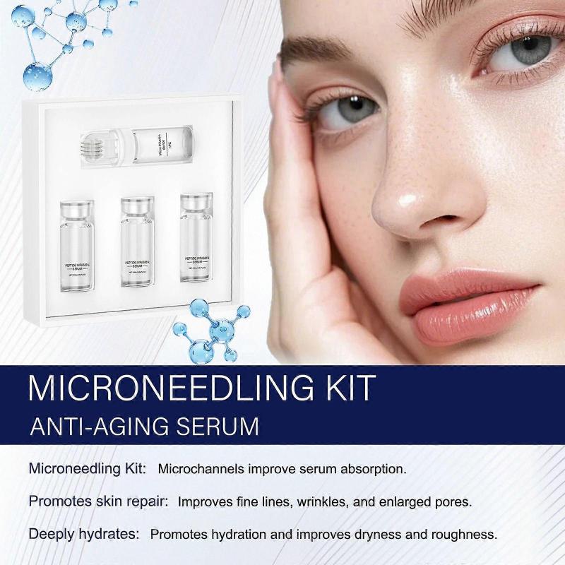 Mikro-Infusionssystem für Gesicht & Hals mit Hyaluronsäure & Kollagenpeptid-Serum für straffere, glatter aussehende Haut, Einfache 5-Minuten-Hautpflege für zu Hause