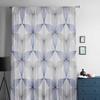 Modern Art Geometric Pattern Blue Tulle Window Curtains for Bedroom Luxury Home Decor Drapes In Living Room Chiffon Panels