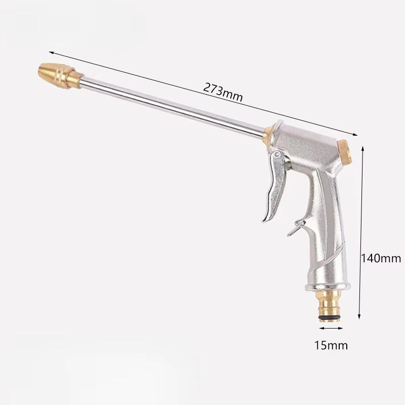 Metal Water Gun Electroplating Lengthened High Pressure Household Car Wash Nozzle Garden Irrigation Water Gun Pressure Washer