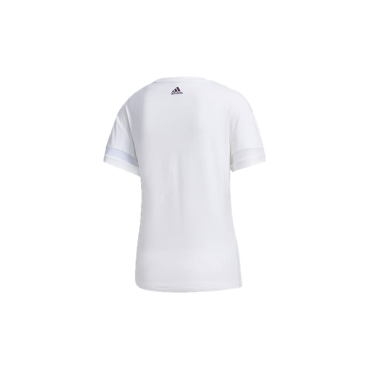 Adidas T Shirts Women's White Crew Neck Moderate Straight Fit GJ9022