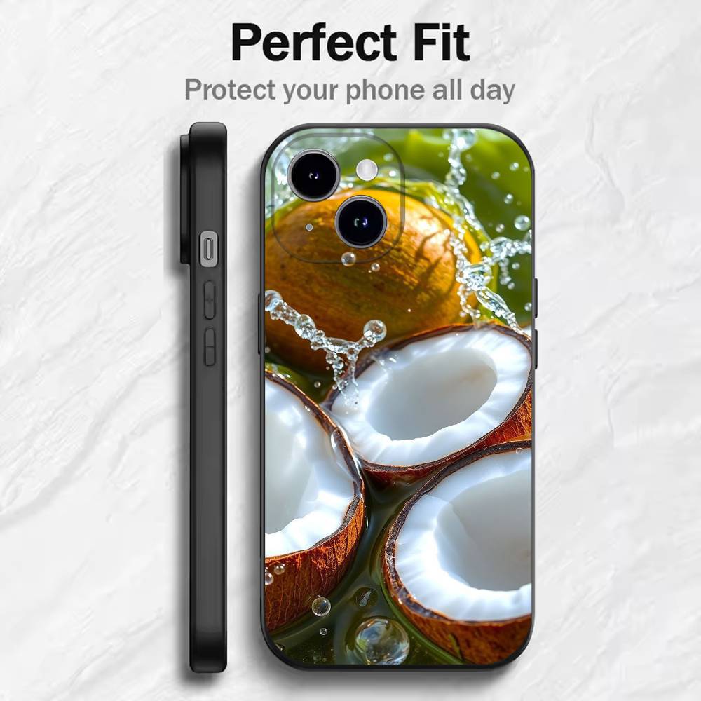 Summer Fruit  Phone Case For 17 16 15 14 13 12 11 Mini XS XR X 6S 6 Pro Max Plus Black Soft Cover