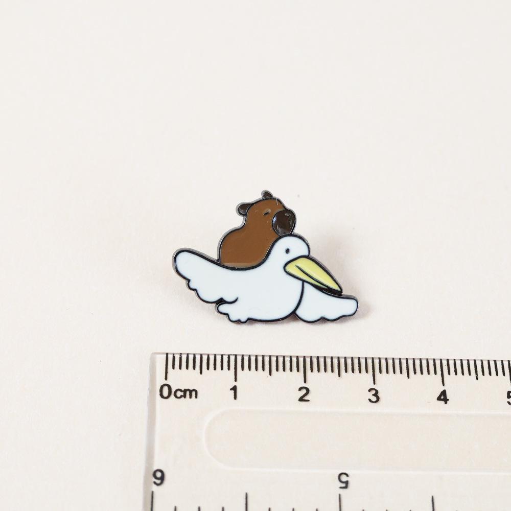 Cute Capybara & Crocodile Cartoon Brooch - Fun Capybara Badge for Clothes & Bags